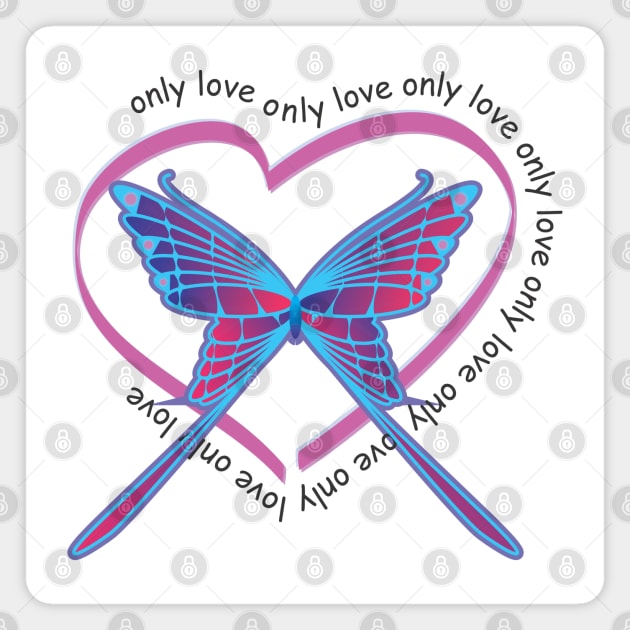 Butterfly Only Love Symbol Magnet by Urbanprint